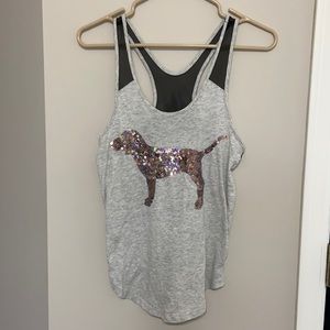 Pink Victoria Secret Sparkle Pup Tank